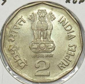 India Republic 1997 2 Rupees Lion animal P150178 combine shipping0