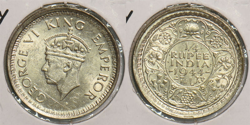 India British 1944 1/4 Rupee Bombay animal P290361 combine shipping0