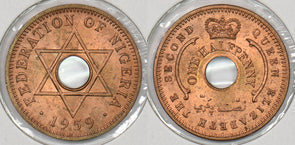 Nigeria 1959 1/2 Penny P290408 combine shipping0