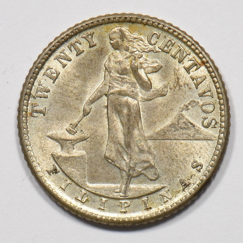 Philippines 1944-D Commonwealth Twenty Centavos Silver P1510560