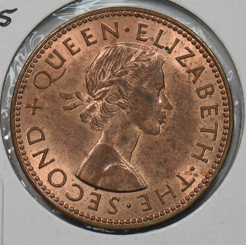 New Zealand 1965 1/2 Penny Queen Elizabeth II P150857 combine shipping0