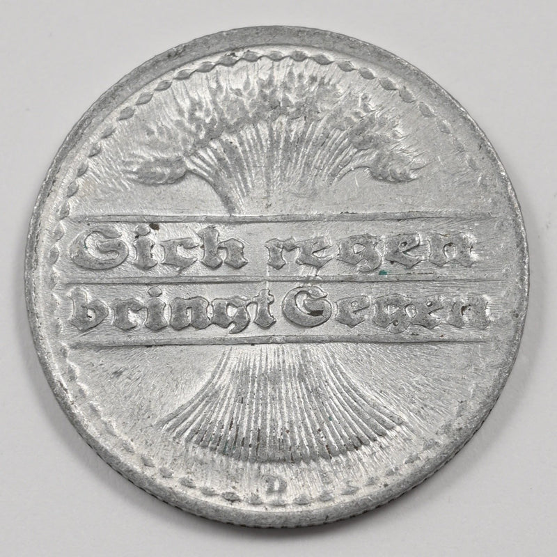 Germany 1920-D Weimar Republic 50 Pfennig P1915300