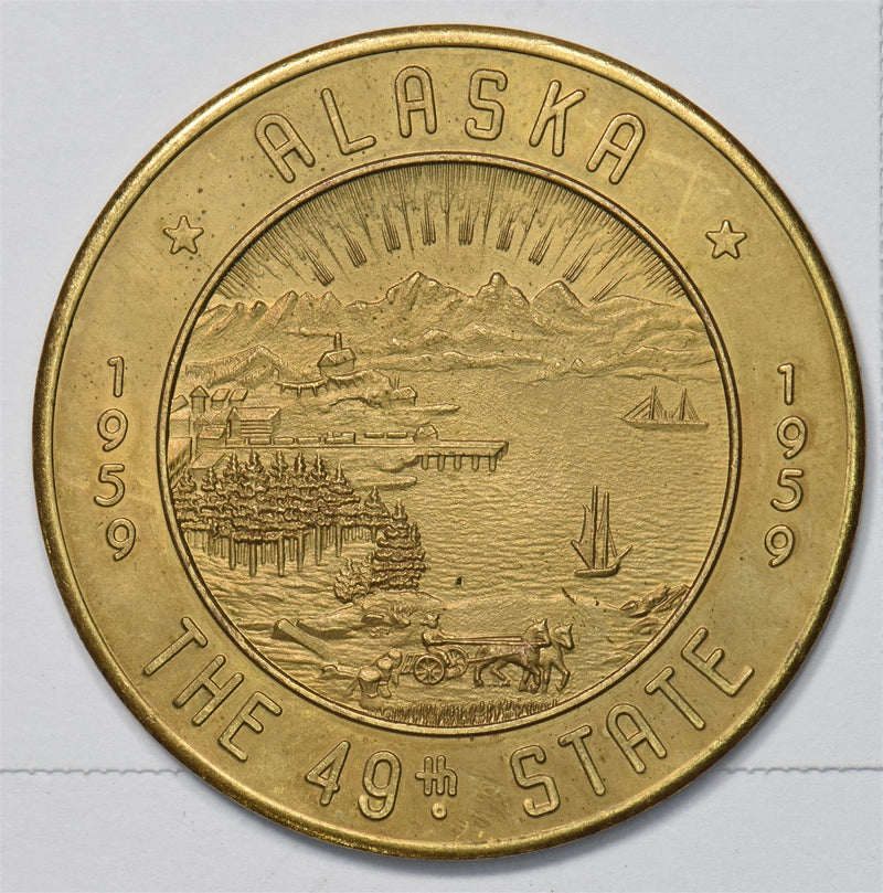 US 1959 Medal Good for $1 in Trade Alaska- 49th State P903454 combine shipping0