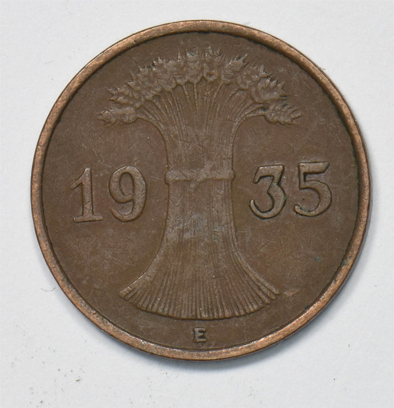 Germany 1935-E Reichspfennig Wheat Sheaf P903420 combine shipping0