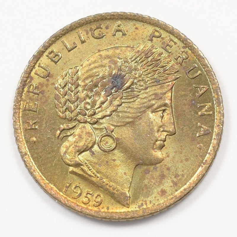 Peru 1959 Head of Ceres 5 Centavos P9040670