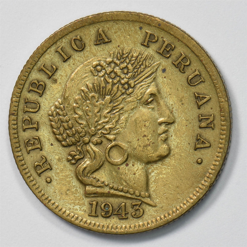 Peru 1943 20 Centavos Liberty Head P903509 combine shipping0
