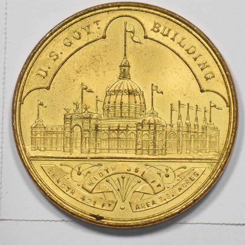 1893 World's Columbian Exposition Gold Plated Medal P9028630