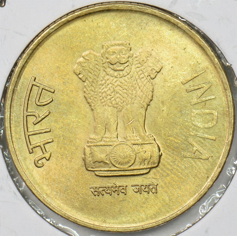 India Republic 2011 5 Rupees Lion animal P150199 combine shipping0
