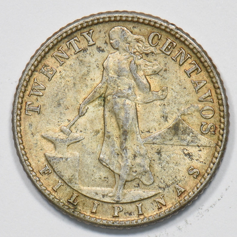 Philippines 1944-D Commonwealth 20 Centavos Silver P1510840