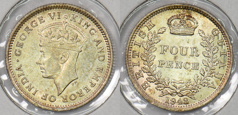 British Guiana 1943 4 Pence P290388 combine shipping0
