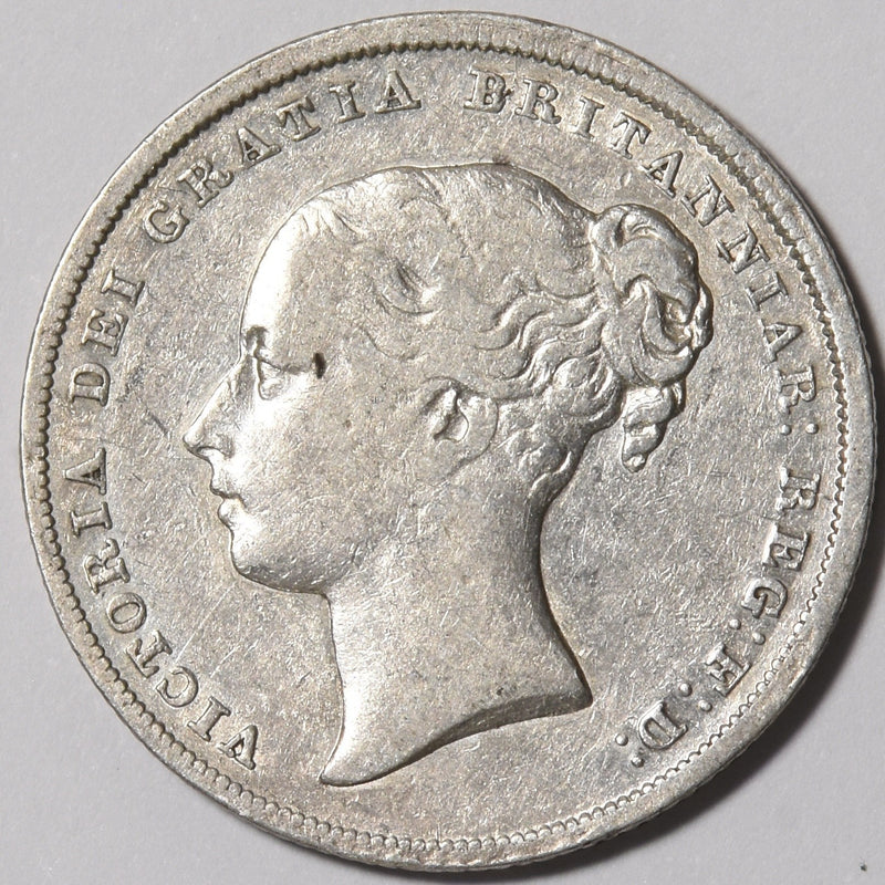 Great Britain 1842 Victorian Young Head Shilling Silver P1910670