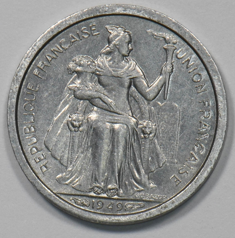 French New Caledonia 1949 50 Centimes Liberty Seating P902816 combine shipping0