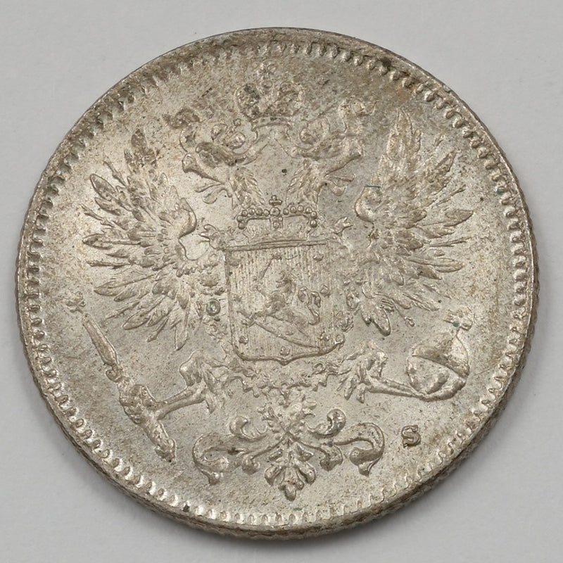 Finland 1916-S Nicholas II 50 Pennia Silver P1913890