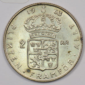 Sweden 1963 2 Kronor P190244 combine shipping2
