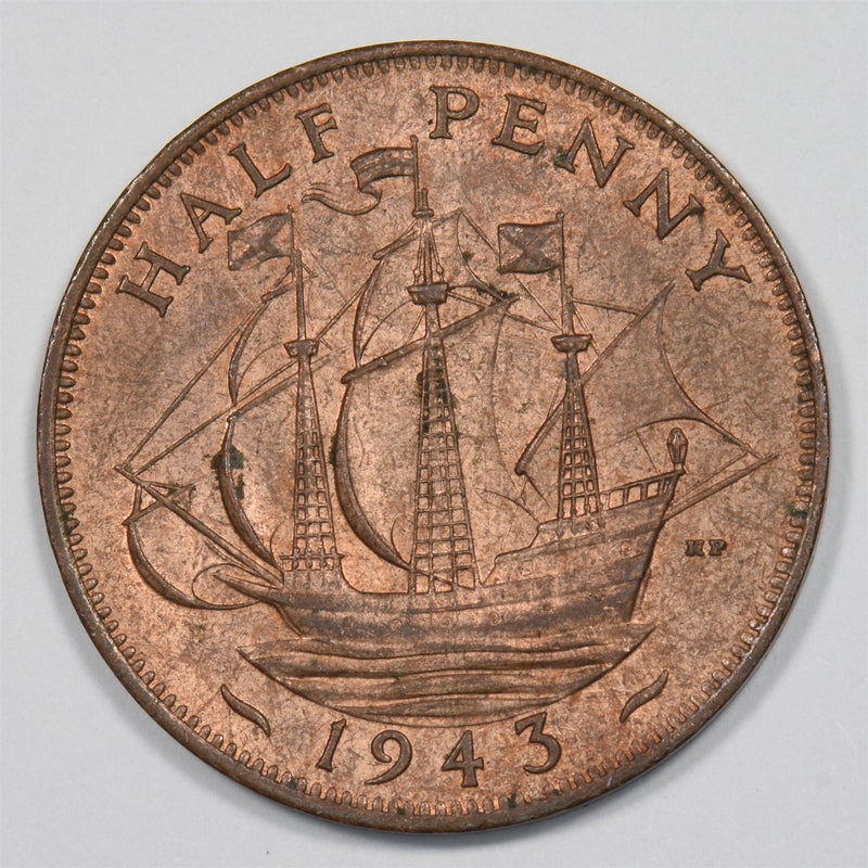United Kingdom 1943 George VI Half Penny P9025590