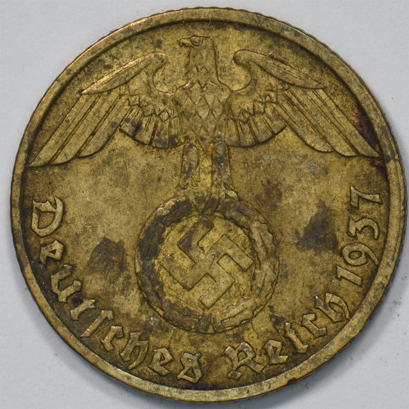 Germany 1937-D Third Reich 5 Reichspfennig Eagle P9031660