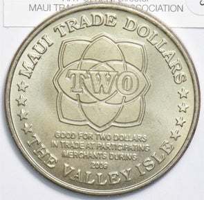 Hawaii 2009 2 Dollars Whale animal Maui Hawaii Trade Dollar Token P190063 combin1