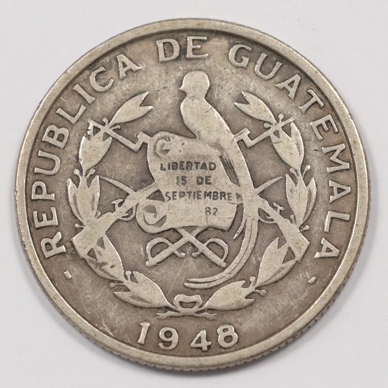 Guatemala 1948 Republic 1/4 Quetzal Silver P1914510
