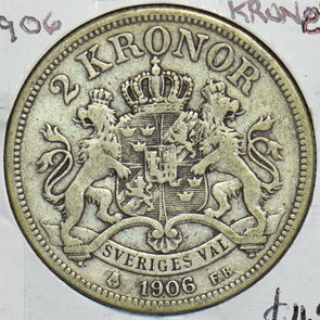 Sweden 1906 2 Kronor Lion animal P490033 combine shipping1