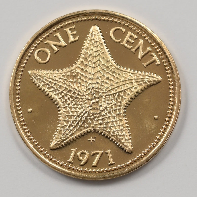 Bahamas 1971 Elizabeth II- StarFish Cent Proof P9040950