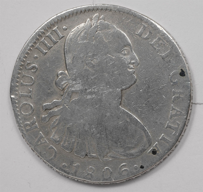 Mexico 1806-Mo 8 Reales Silver VG-F Charles IV P490534 combine shipping0