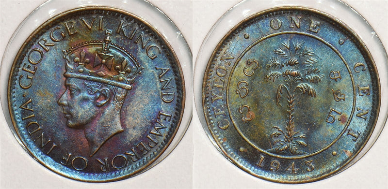 Ceylon 1943 Cent P290287 combine shipping0