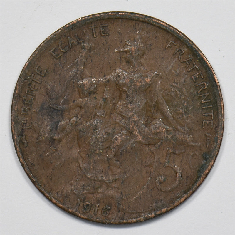 France 1916 Liberty Head 5 Centimes P9026750