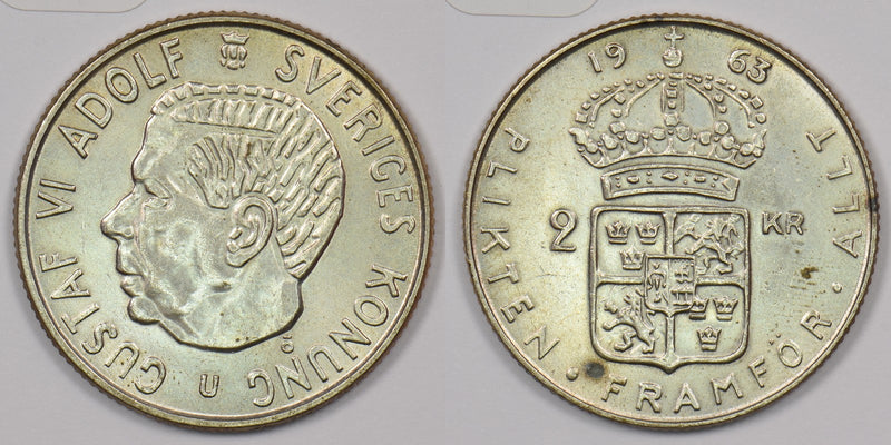 Sweden 1963 2 Kronor P190244 combine shipping0