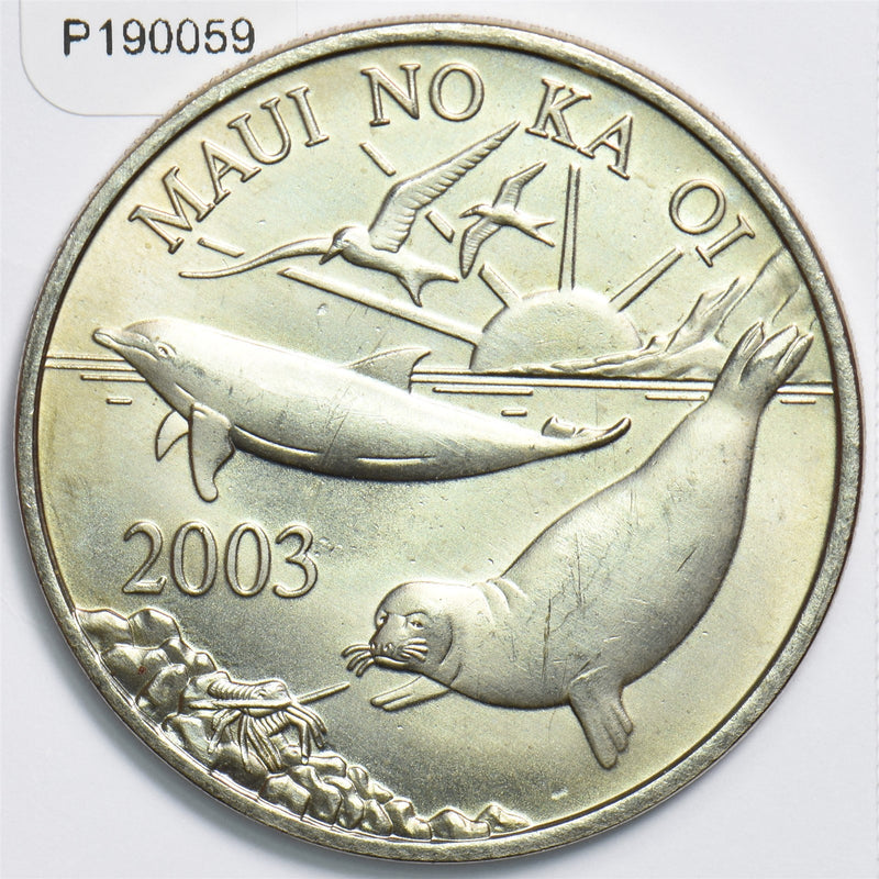 Hawaii 2003 Maui Hawaii Trade Dollar Token Dolphin animal Seal P190059 combine0