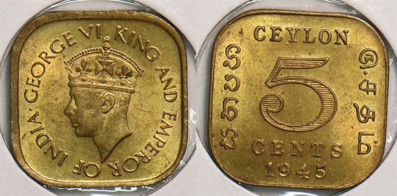 Ceylon 1945 5 Cents P290184 combine shipping0