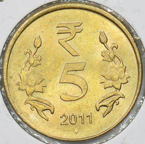 India Republic 2011 5 Rupees Lion animal P150199 combine shipping1