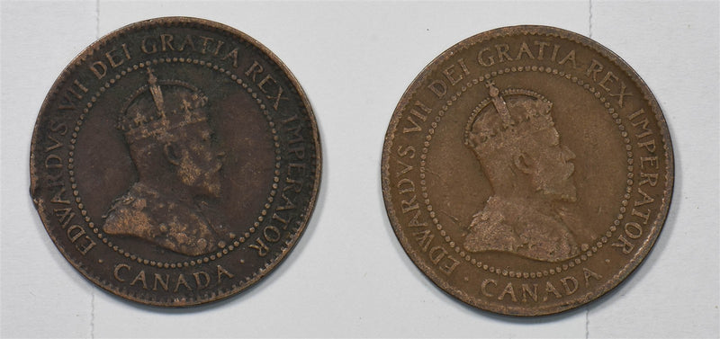 Canada 1905, 1905 Cent Lot of 2 Edwards VII P902783 combine shipping0