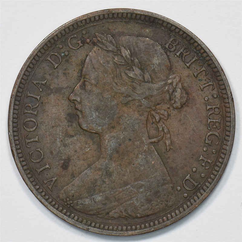 United Kingdom 1893 Victorian Bun Head Half Penny P9029420