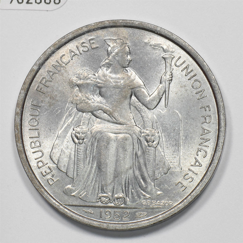 French Oceania 1952 Seated Liberty 5 Francs P9028880