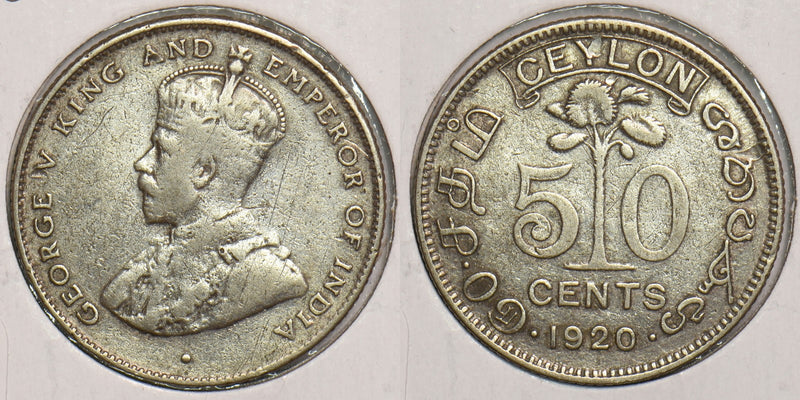 Ceylon 1920 50 Cents P150114 combine shipping0