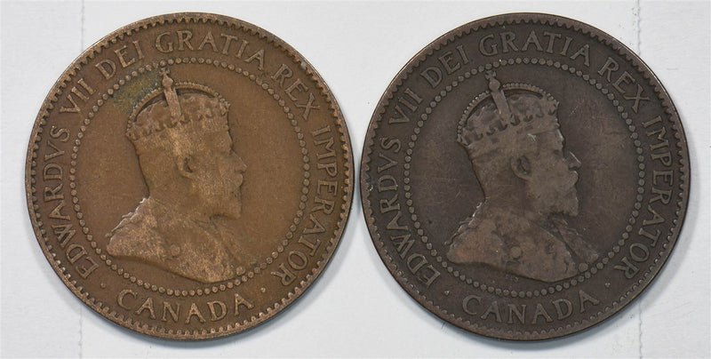 Canada 1902, 1906 Cent Lot of 2 Edwards VII P902778 combine shipping0