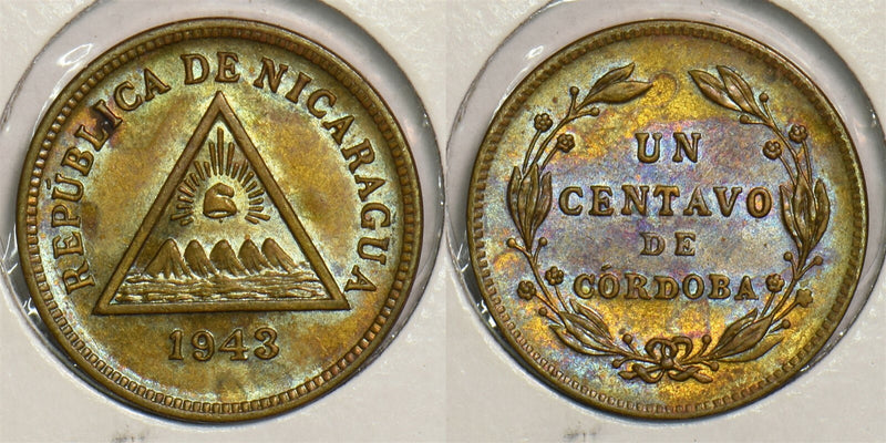 Nicaragua 1943 Centavo UNC P290212 combine shipping0