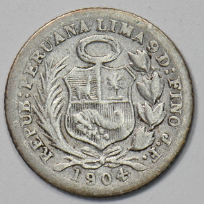 Peru 1904 1/2 Dinero Silver Liberty Seated P903530 combine shipping1