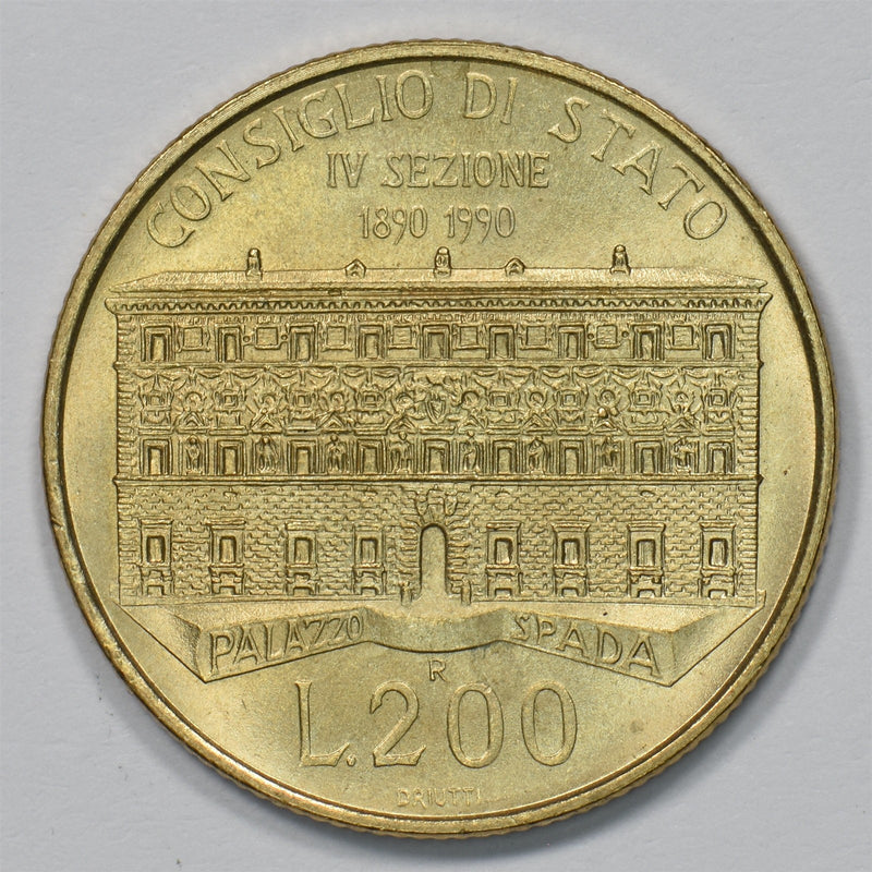 Italy 1990-R 100th Anniv. Of IV Section 200 Lire P9029480