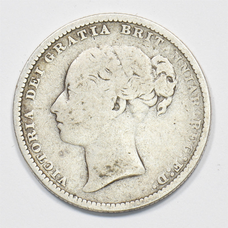 Great Britain 1883 Victorian Young Head Shilling Silver P1911790