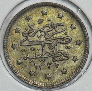 Turkey 1911 1327AH 2 Kurush UNC P190104 combine shipping1