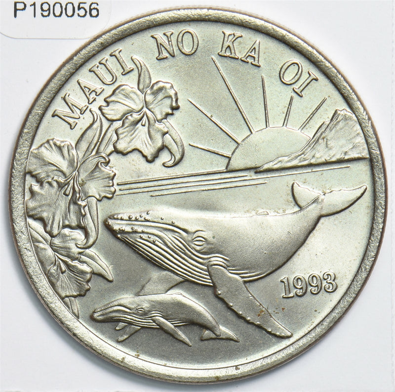 Hawaii 1993 Maui Hawaii Trade Dollar Token Whale animal P190056 combine shippin0