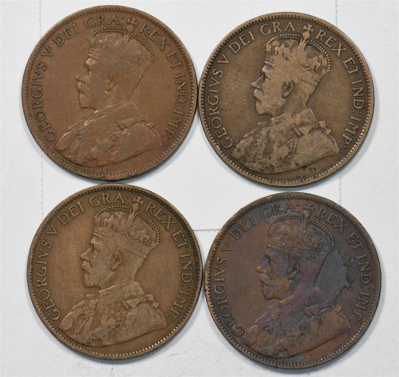 Canada 1913-1919 Cent Lot of 4 George V P902786 combine shipping0