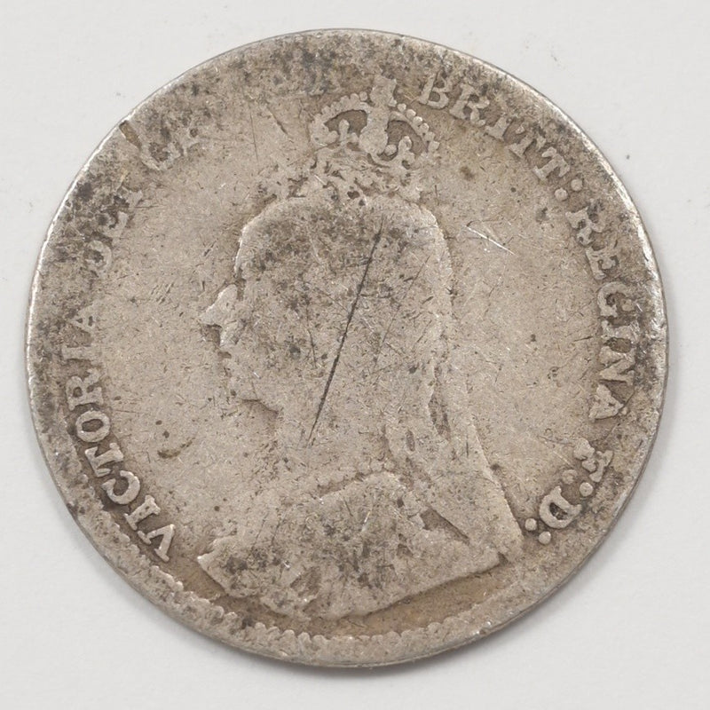 United Kingdom 1890 Victorian 3 Pence Silver P9040930