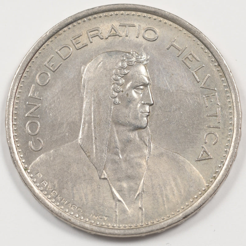 Switzerland 1968-B Herdsman 5 Francs Silver P9041930