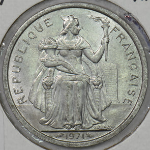 France 1971 2 Francs New Caledonia Kagu bird P190626 combine shipping0