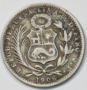 Peru 1906 Dinero Silver Seated Liberty P903523 combine shipping1
