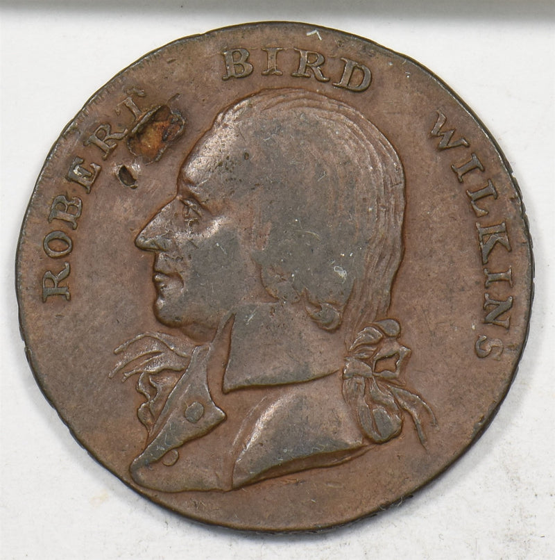 Great Britain 1792 Medal/Token F/VF Isle of Wight 1/2 Penny Robert Bird Wilkins0
