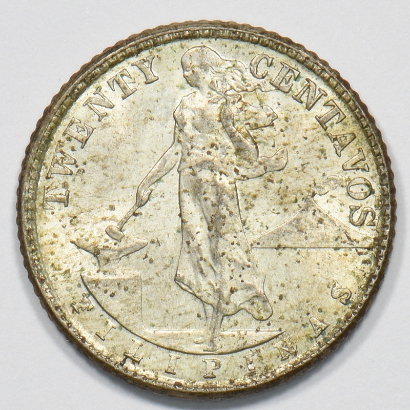 Philippines 1944-D Commonwealth 20 Centavos Silver P1510720