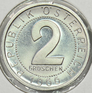 Austria 1966 2 Groschen Eagle animal P150221 combine shipping1